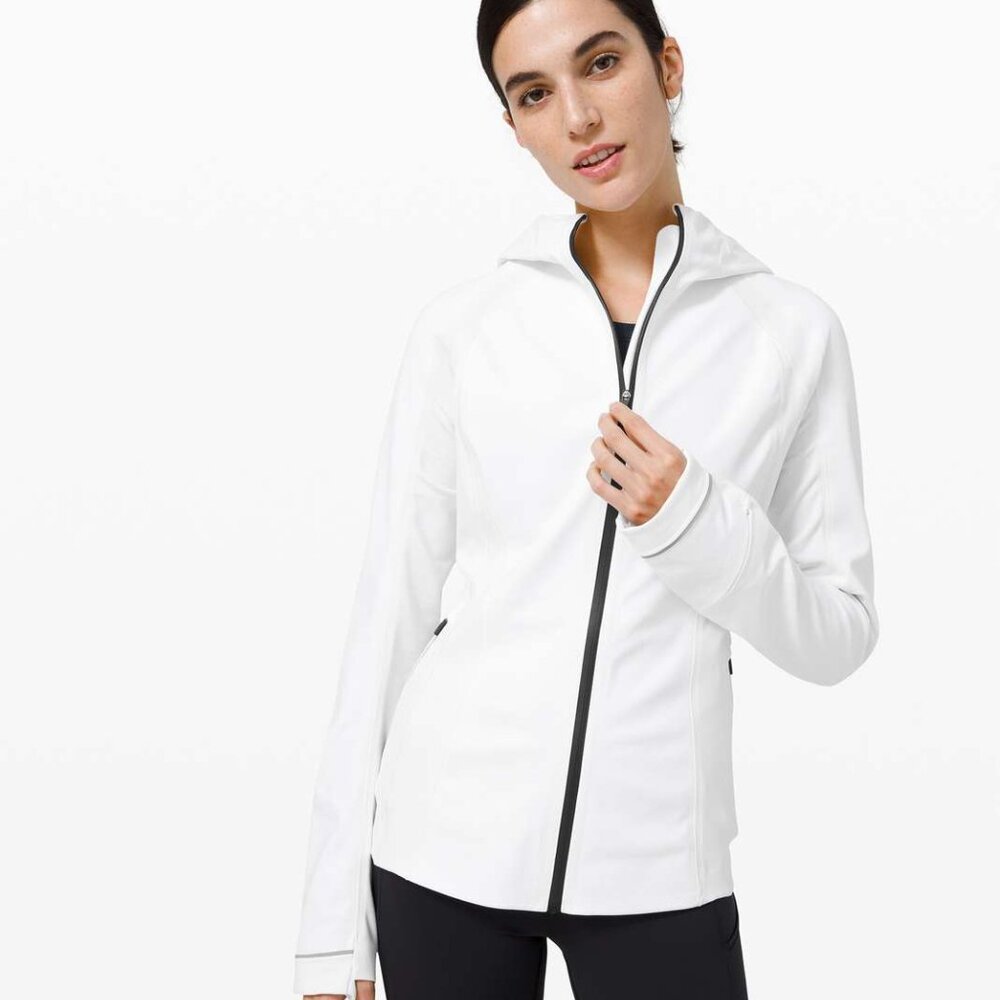 Lululemon Womens Cross Chill Full Zip Jacket RepelShell Performance White Size 8